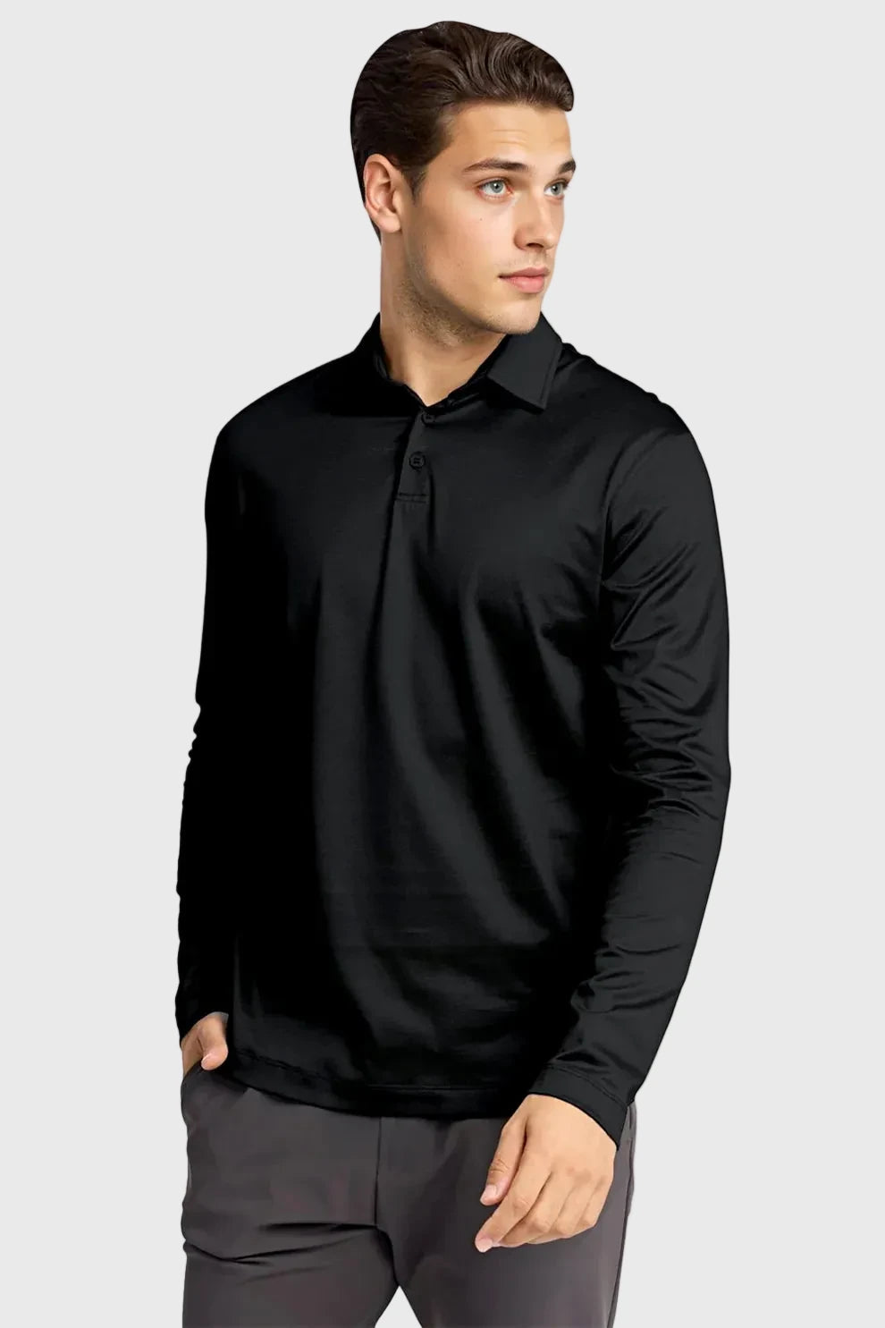 Luxury Longsleeve Polo Black