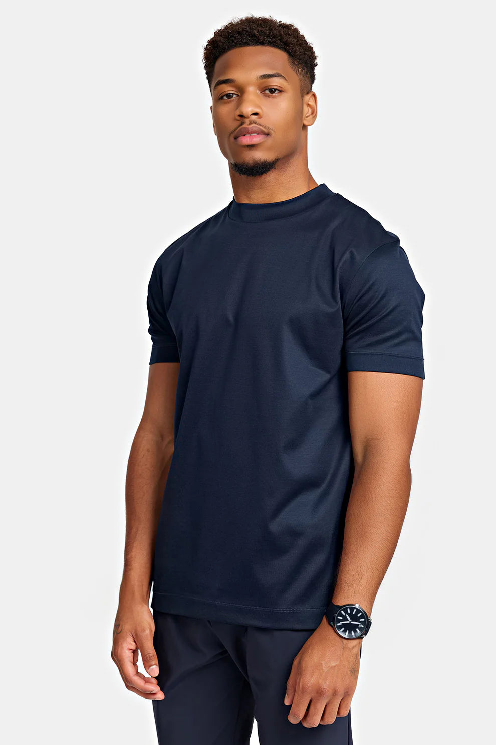 Luxurious Shiny Dark Blue T-shirt