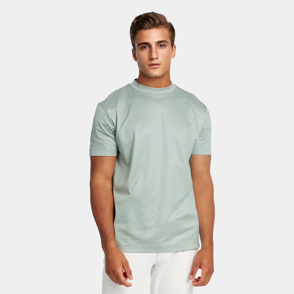 Luxurious Shiny Mint Green T-shirt