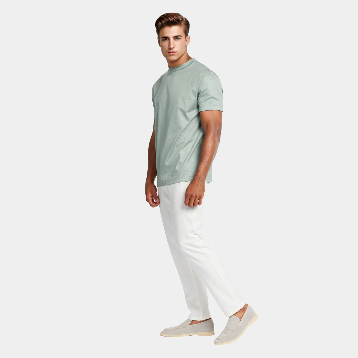 Luxe glanzend mintgroen T-shirt