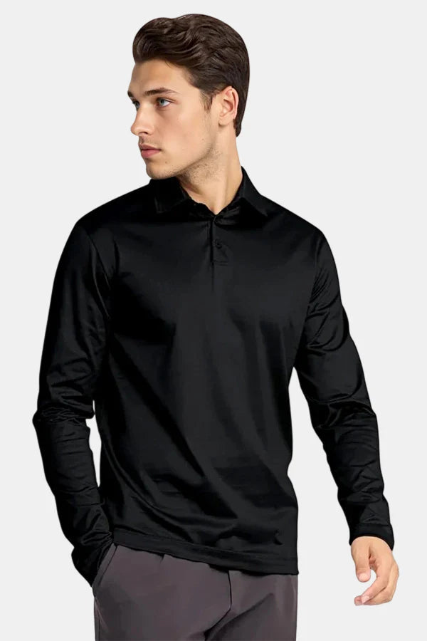 Luxury Longsleeve Polo Black