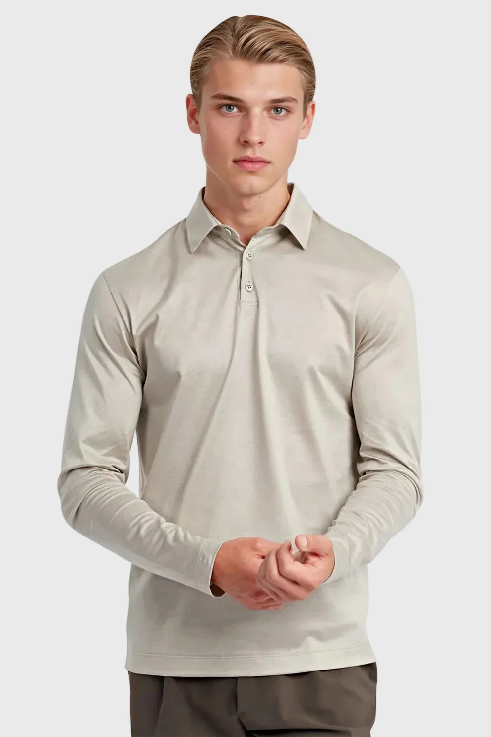 Luxury Longsleeve Polo Beige