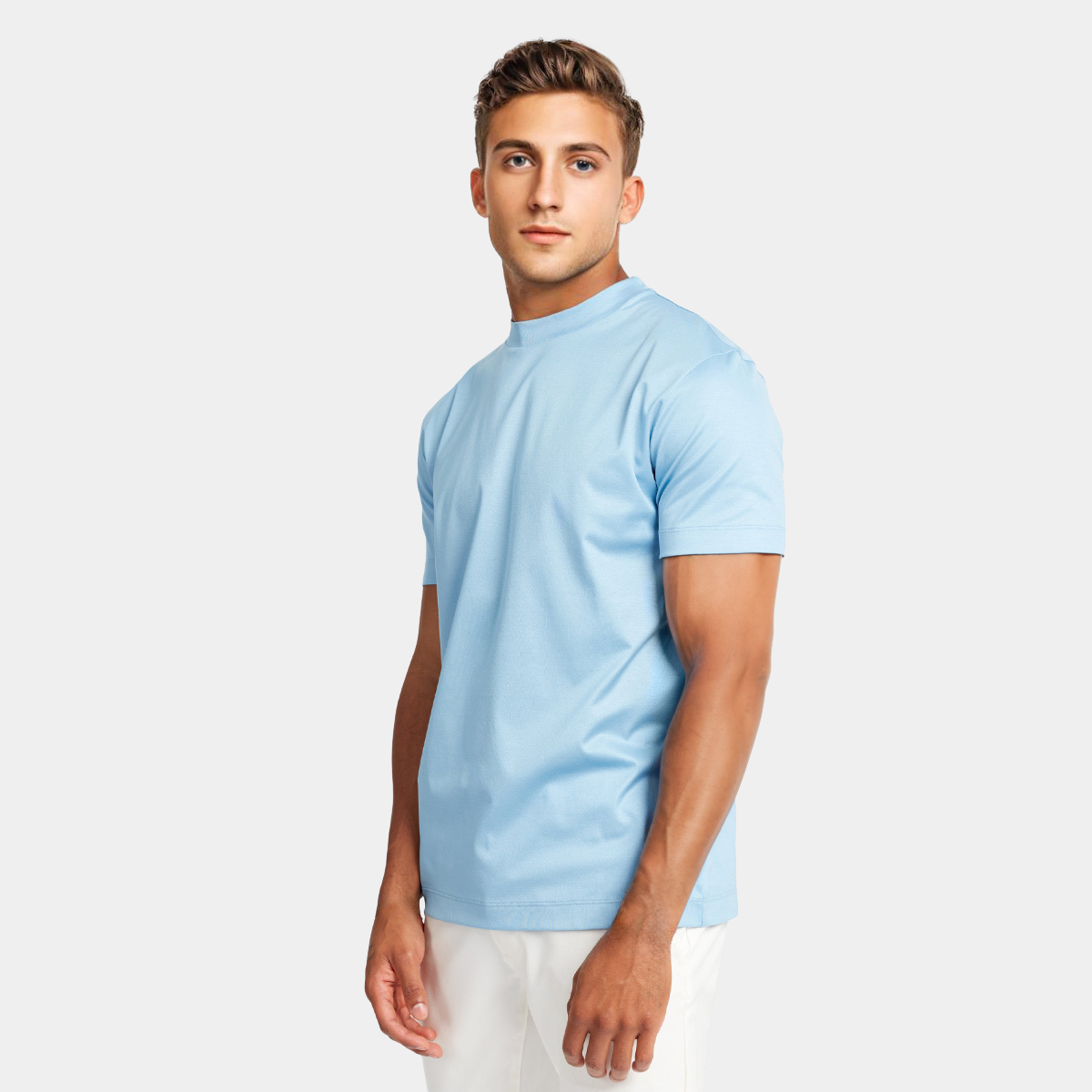 Luxurious Shiny Light Blue T-shirt