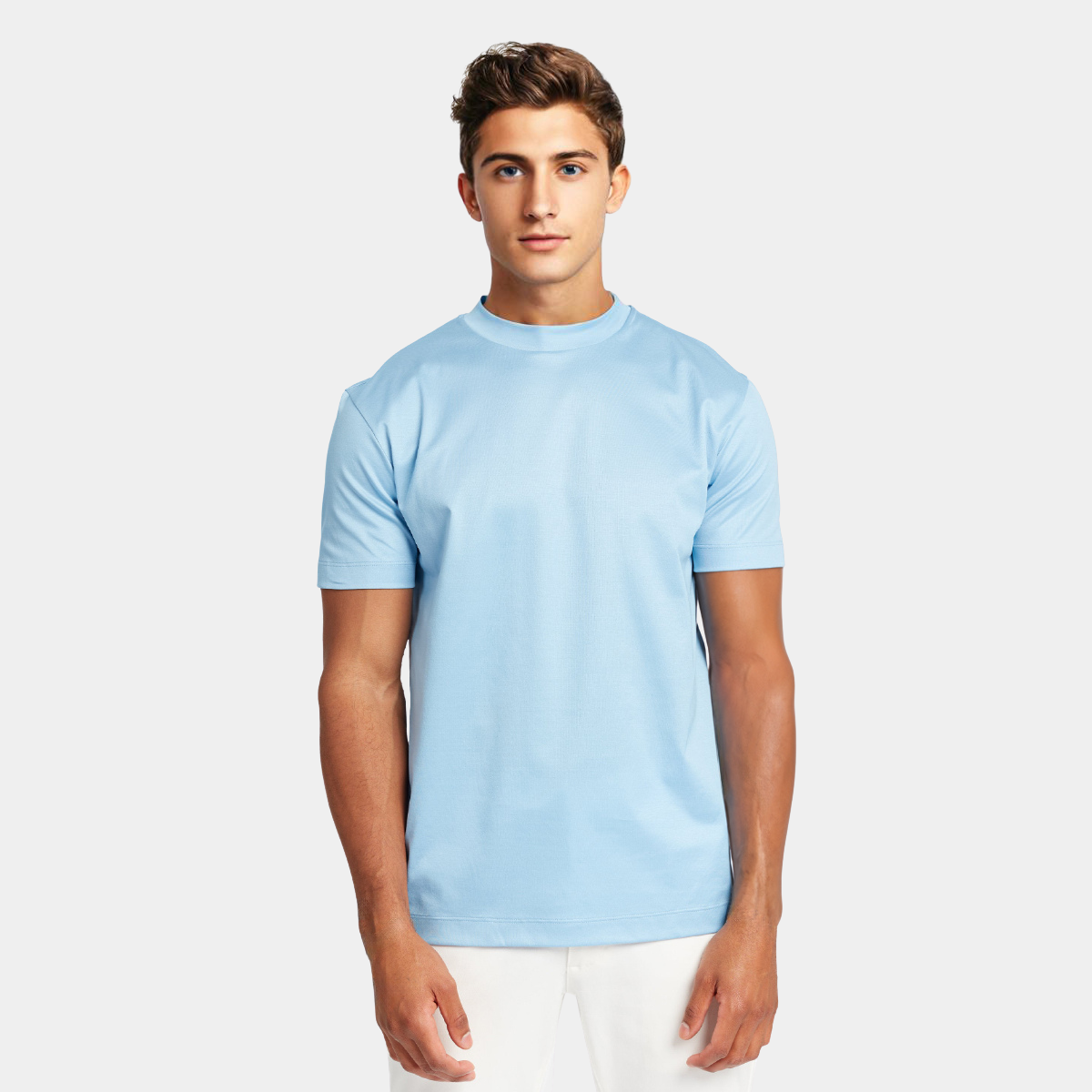 Luxurious Shiny Light Blue T-shirt