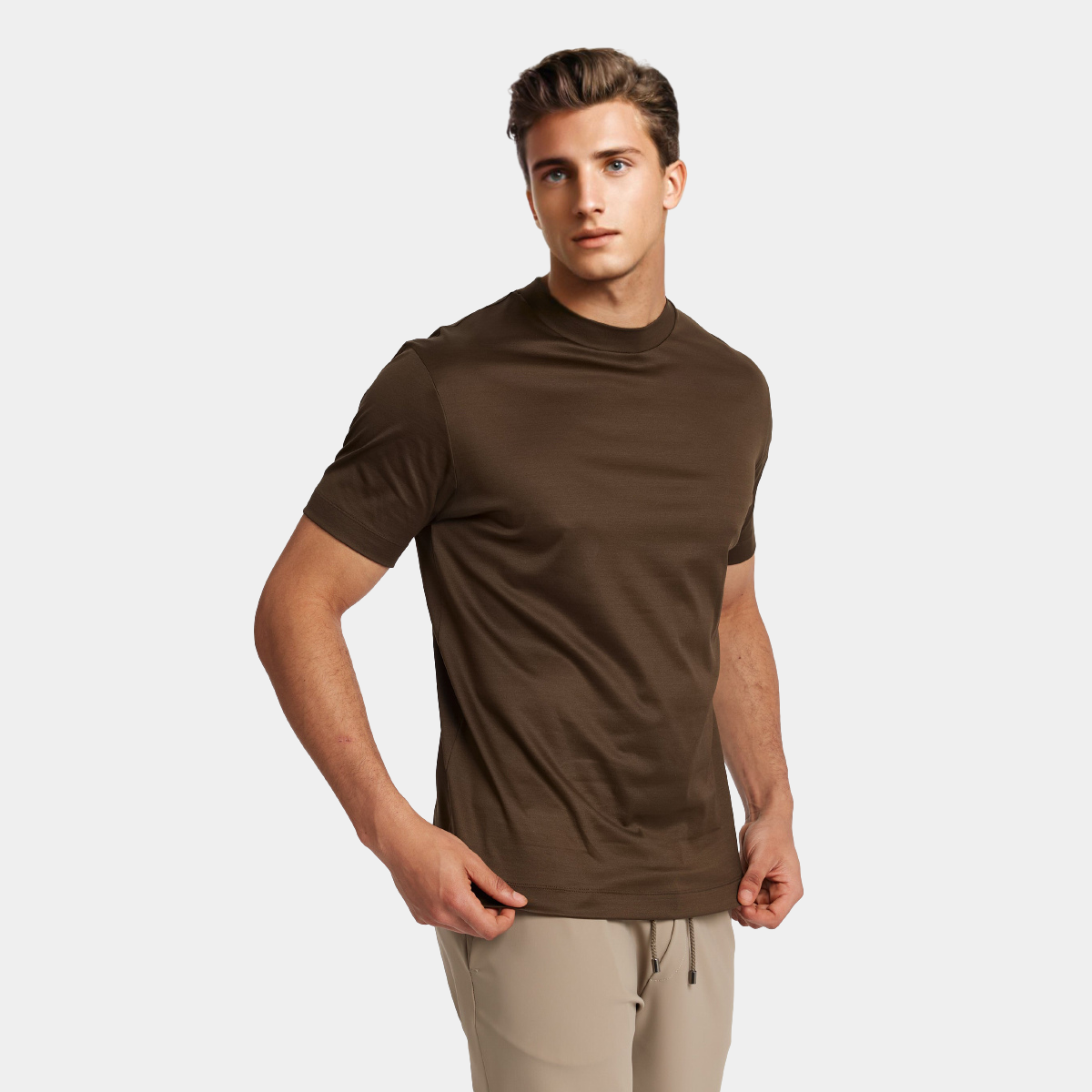 Luxurious Shiny Dark Brown T-shirt