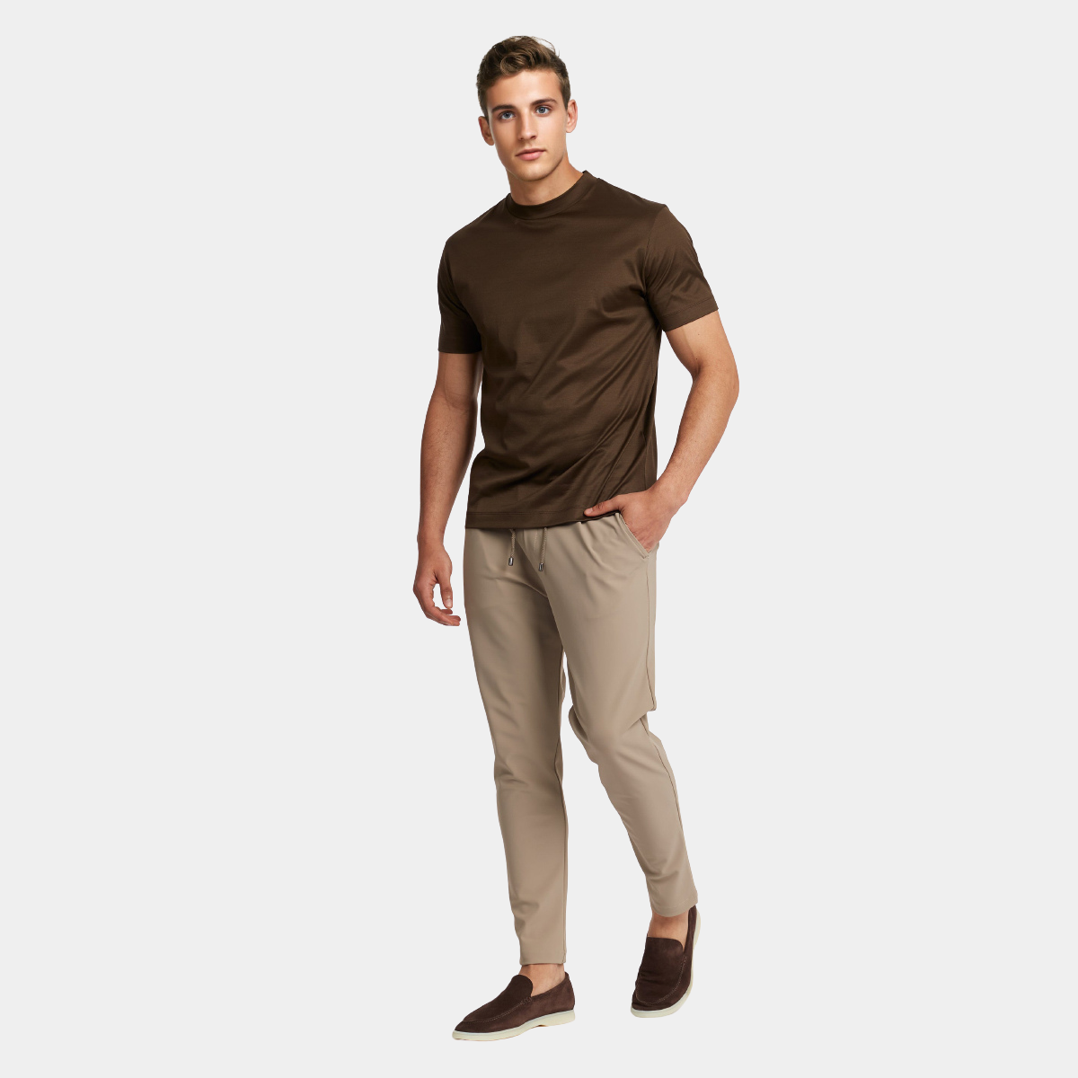 Luxurious Shiny Dark Brown T-shirt